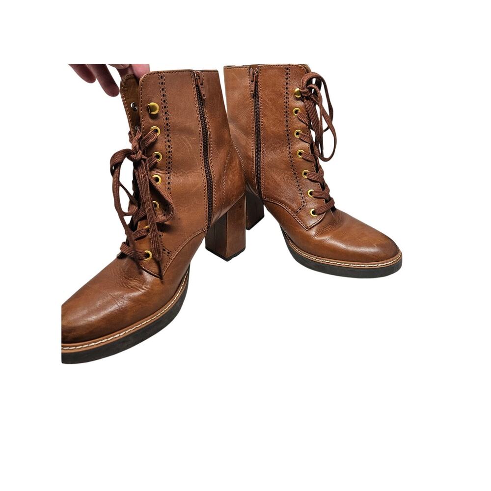 Naturalizer 9.5 Callie Brown Leather Lace Up Ankle Boot Casual Comfort Boho - Picture 7 of 7